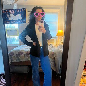 Skies Are Blue Black Ponte Knit Blazer